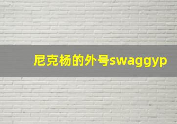 尼克杨的外号swaggyp