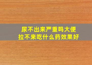 尿不出来严重吗大便拉不来吃什么药效果好