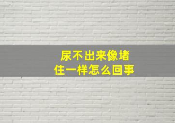 尿不出来像堵住一样怎么回事