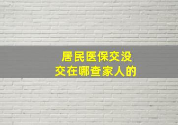 居民医保交没交在哪查家人的