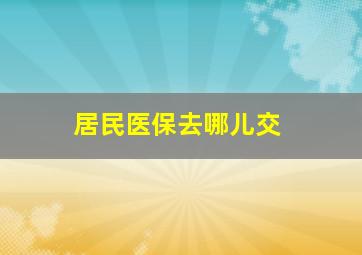 居民医保去哪儿交