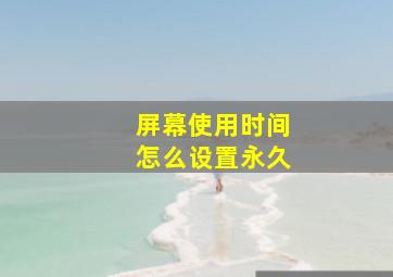 屏幕使用时间怎么设置永久