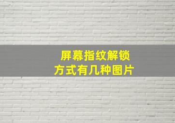 屏幕指纹解锁方式有几种图片