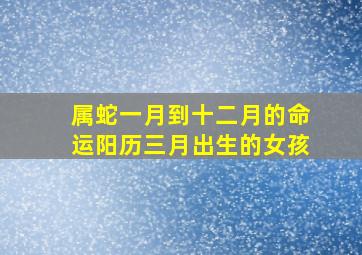 属蛇一月到十二月的命运阳历三月出生的女孩