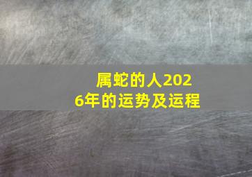 属蛇的人2026年的运势及运程