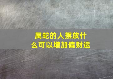 属蛇的人摆放什么可以增加偏财运