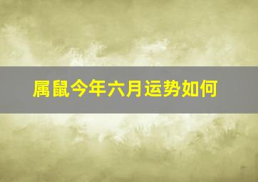 属鼠今年六月运势如何