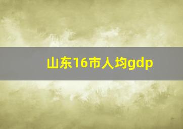 山东16市人均gdp