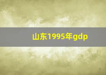 山东1995年gdp