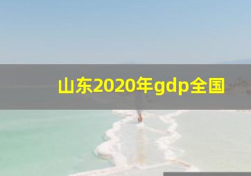 山东2020年gdp全国