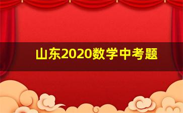 山东2020数学中考题