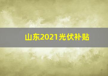 山东2021光伏补贴