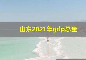 山东2021年gdp总量