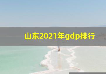 山东2021年gdp排行