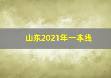 山东2021年一本线