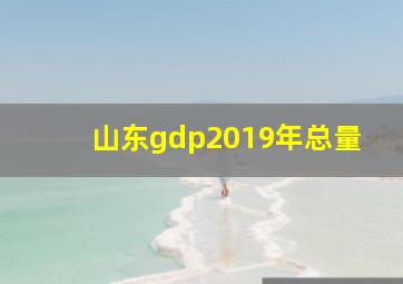 山东gdp2019年总量