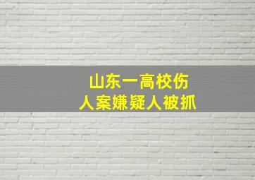 山东一高校伤人案嫌疑人被抓