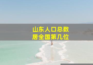 山东人口总数居全国第几位