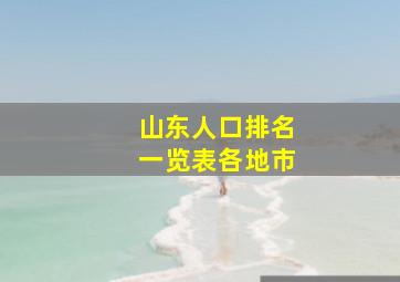 山东人口排名一览表各地市