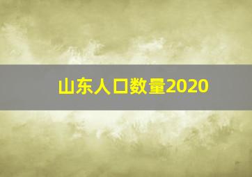 山东人口数量2020