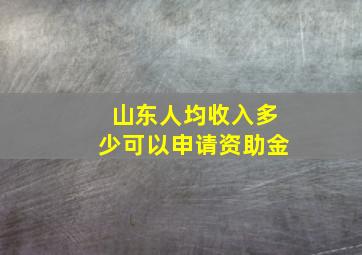 山东人均收入多少可以申请资助金