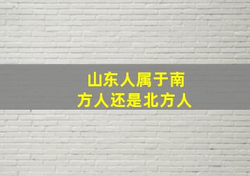 山东人属于南方人还是北方人