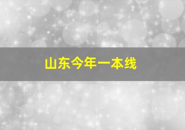 山东今年一本线