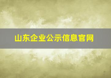 山东企业公示信息官网