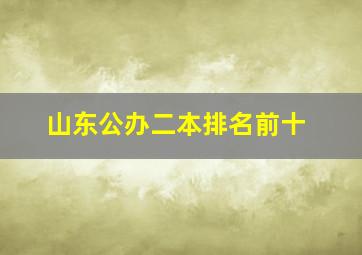 山东公办二本排名前十