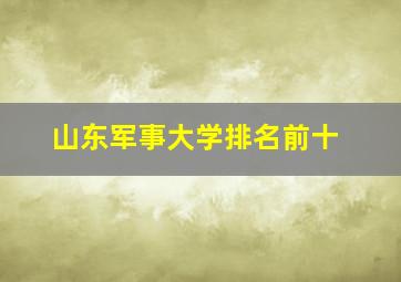 山东军事大学排名前十