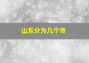 山东分为几个市