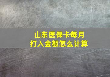 山东医保卡每月打入金额怎么计算