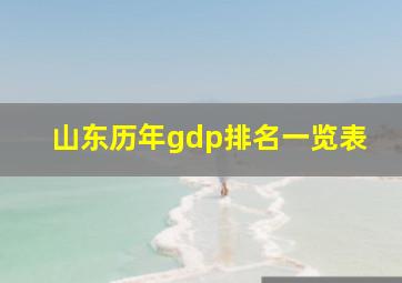 山东历年gdp排名一览表