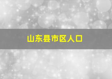 山东县市区人口