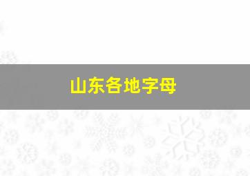 山东各地字母