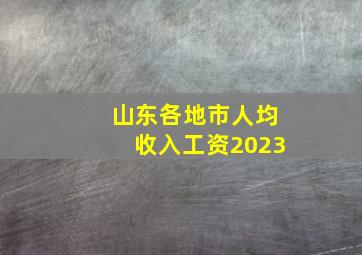 山东各地市人均收入工资2023