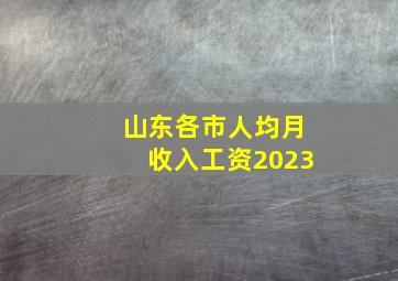 山东各市人均月收入工资2023