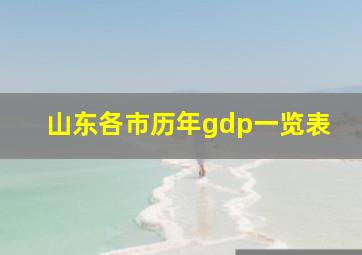 山东各市历年gdp一览表