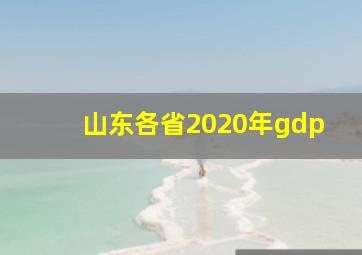 山东各省2020年gdp