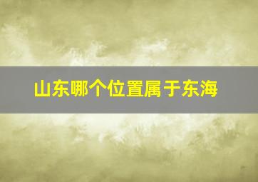 山东哪个位置属于东海