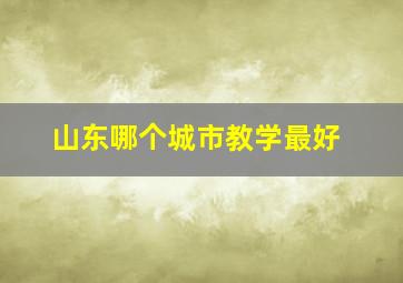 山东哪个城市教学最好