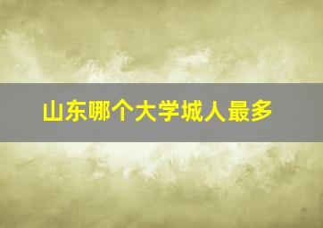 山东哪个大学城人最多