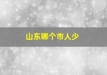 山东哪个市人少