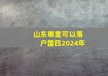 山东哪里可以落户国四2024年