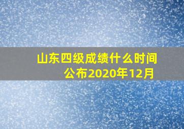 山东四级成绩什么时间公布2020年12月