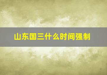 山东国三什么时间强制