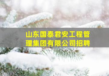 山东国泰君安工程管理集团有限公司招聘