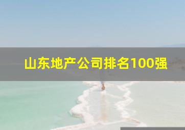 山东地产公司排名100强