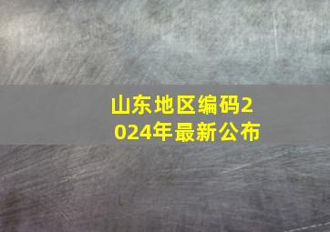 山东地区编码2024年最新公布