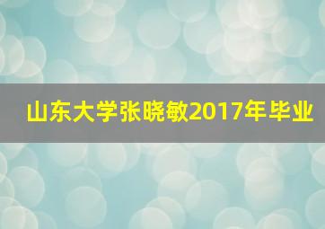 山东大学张晓敏2017年毕业